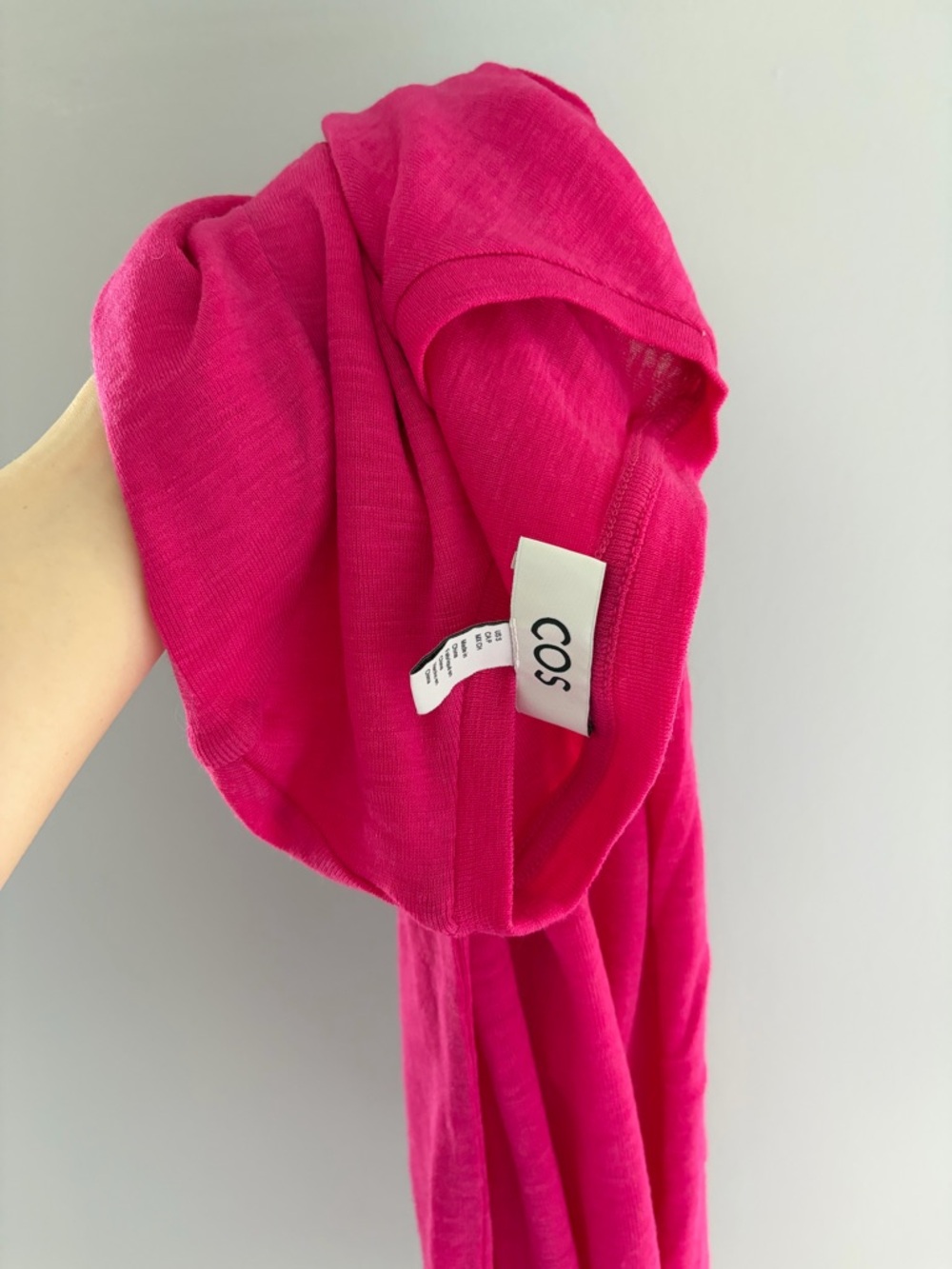 COS Hot Pink Ribbed Crew Neck Top - Picture 6 of 7